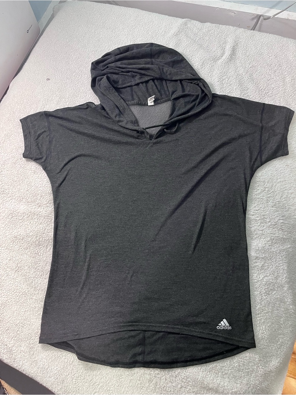 adidas Black Short-Sleeve Hooded Top A029